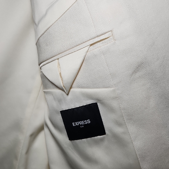 Express Men's Cream Blazer - Picture 6 of 7